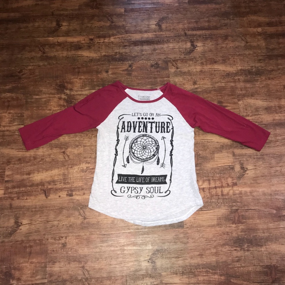 Burgundy Baseball Tee
